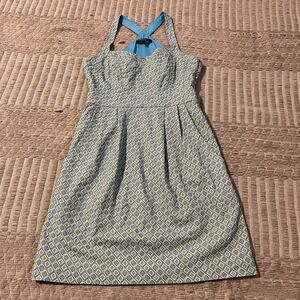 Nanette Lepore Women‎ Size 2 A Line Mini Dress Retro 70s Inspired Blue Green